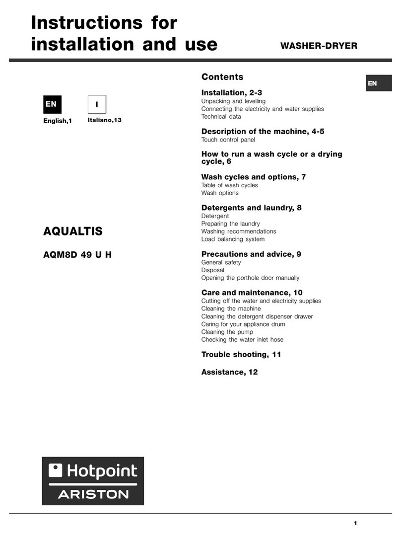 Hotpoint Ariston AQUALTIS AQM8D49UH User manual