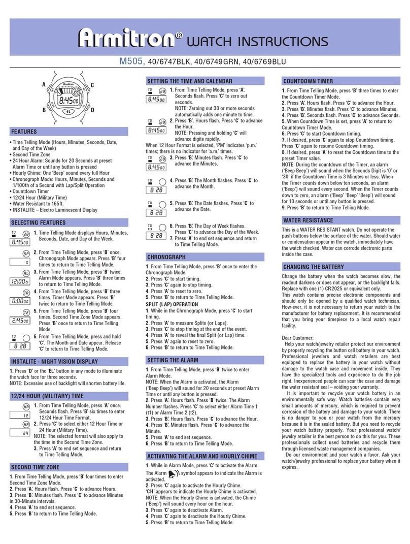 Armitron 40/6747BLK User manual