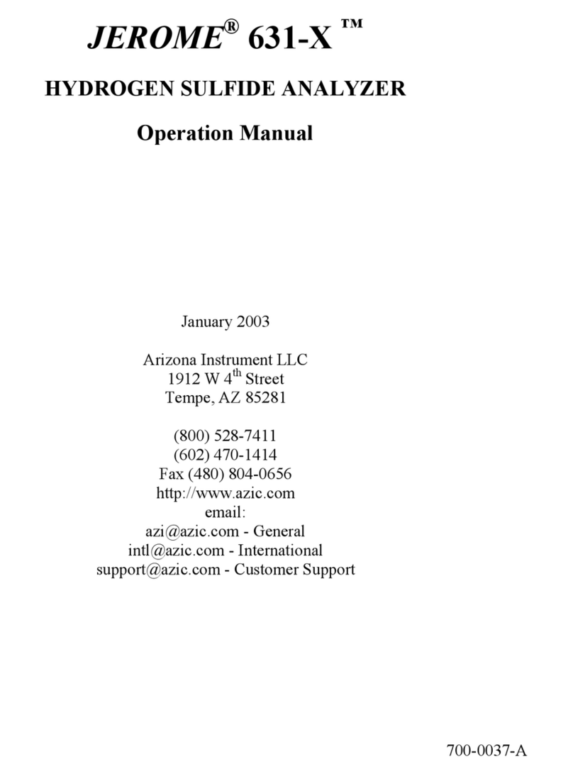 Arizona Hydrogen Sulfide Analyzer Jerome 631-X Operation manual