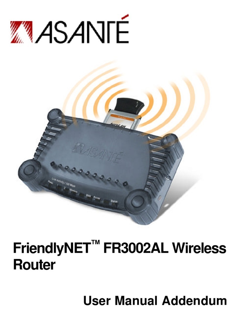 Asante FriendlyNET FR3002AL User manual addendum