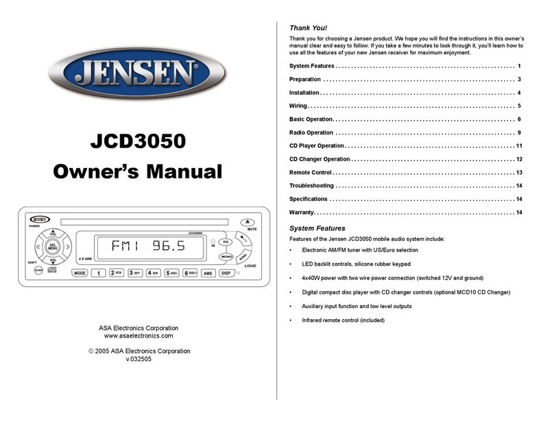 Jensen JCD3050 User manual