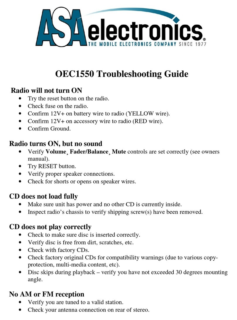 ASA Electronics Radio OEC1550 troubleshooting guide