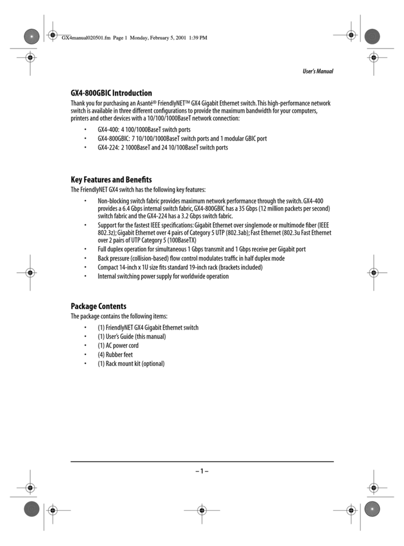 Asante FriendlyNET GX4-800GBIC user manual