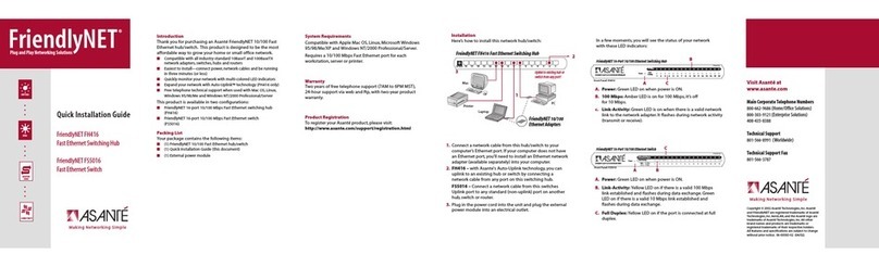Asante FriendlyNET FS5016 Quick installation guide