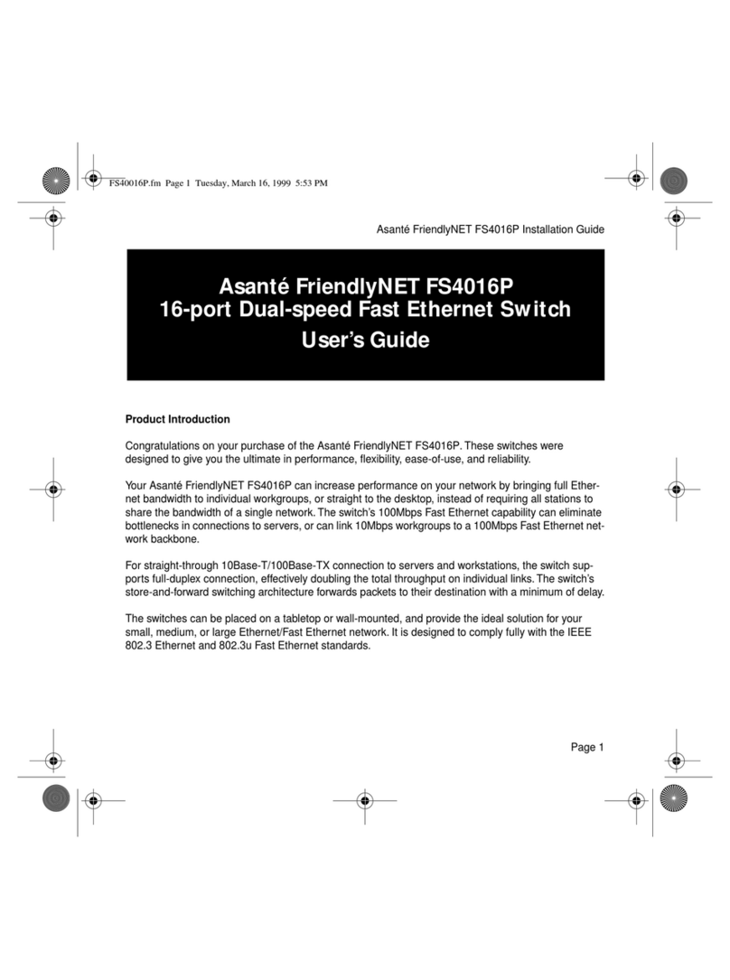 Asante FriendlyNET FS4016P User manual Asante FriendlyNET FS4016P User manual