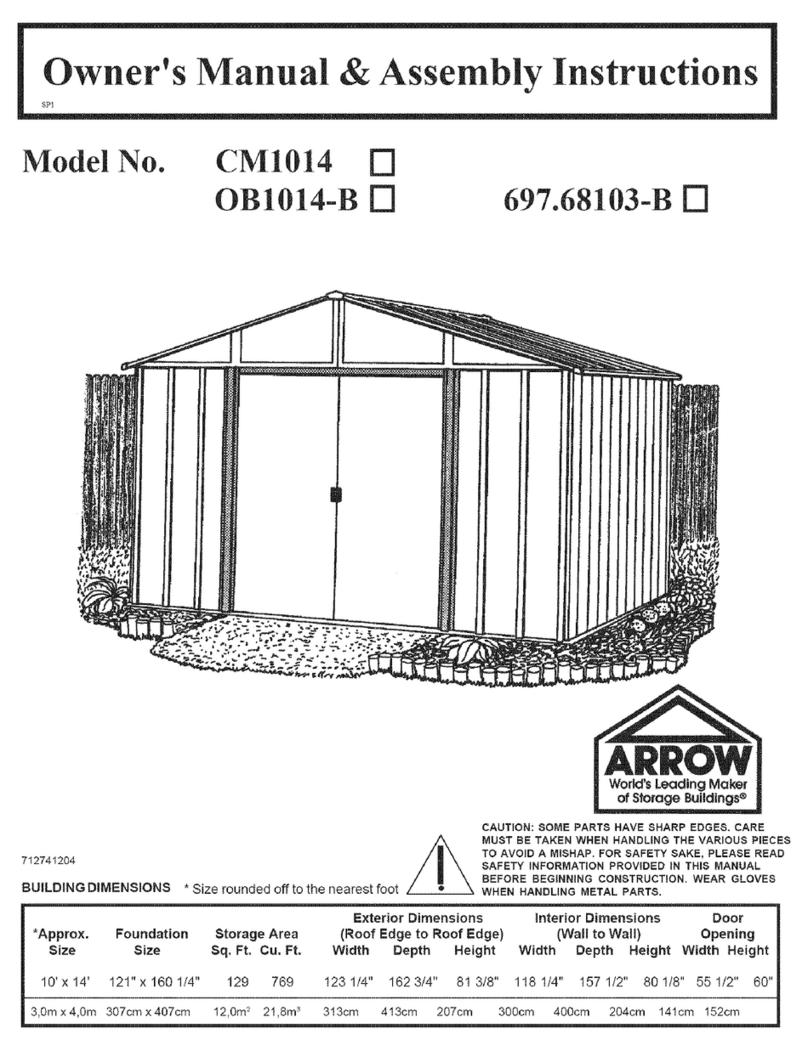 Arrow Storage Products 697.68103-B Use and care manual Arrow Storage Products 697.68103-B Use and care manual