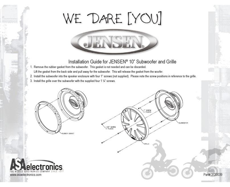 ASA Electronics Jensen 3720039 installation guide