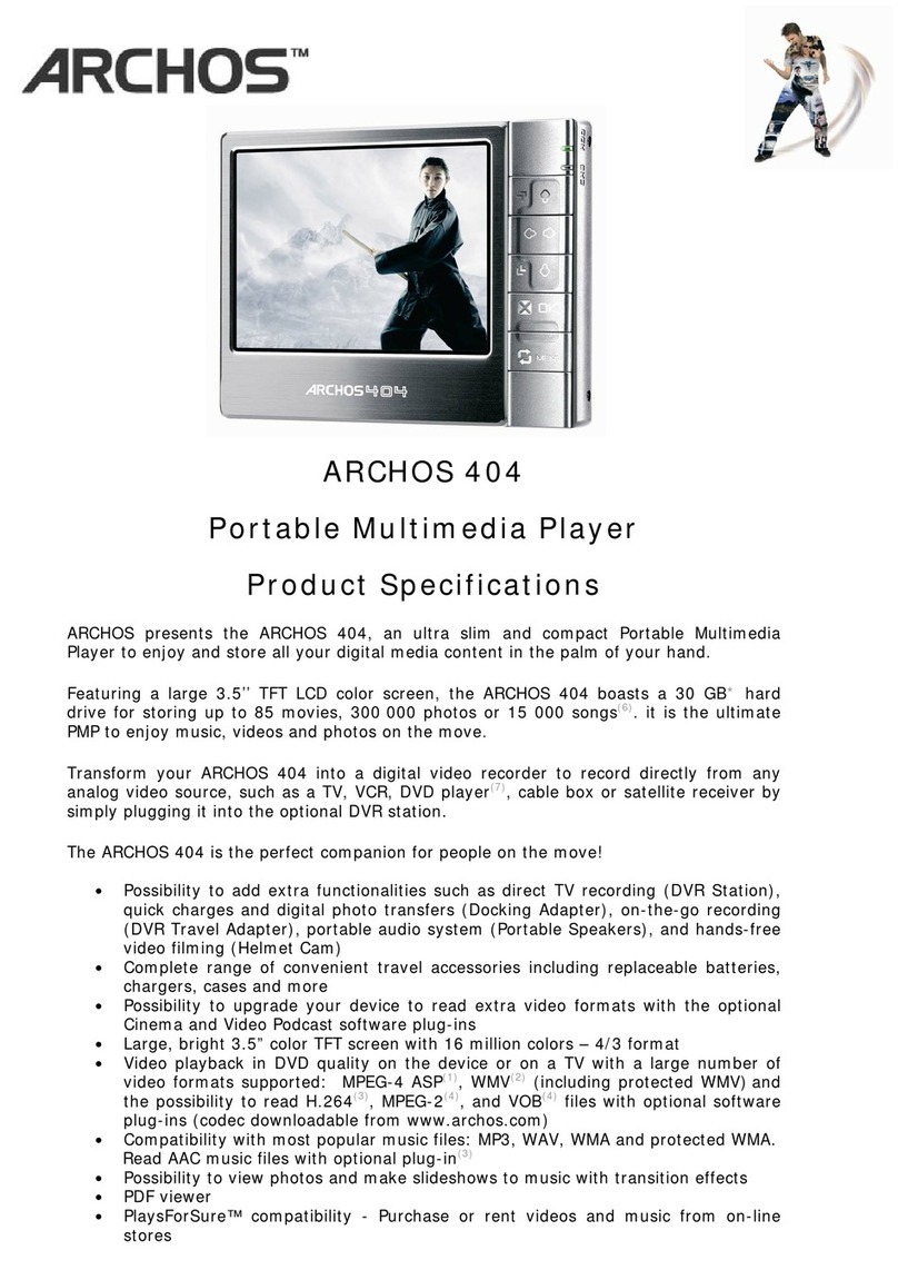 Archos 404 Installation instructions