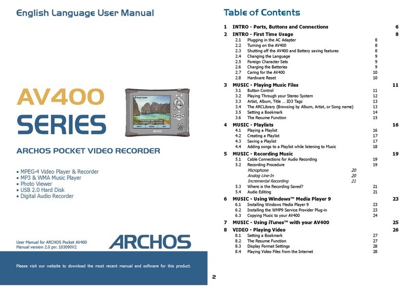 Archos AV400 Series User manual