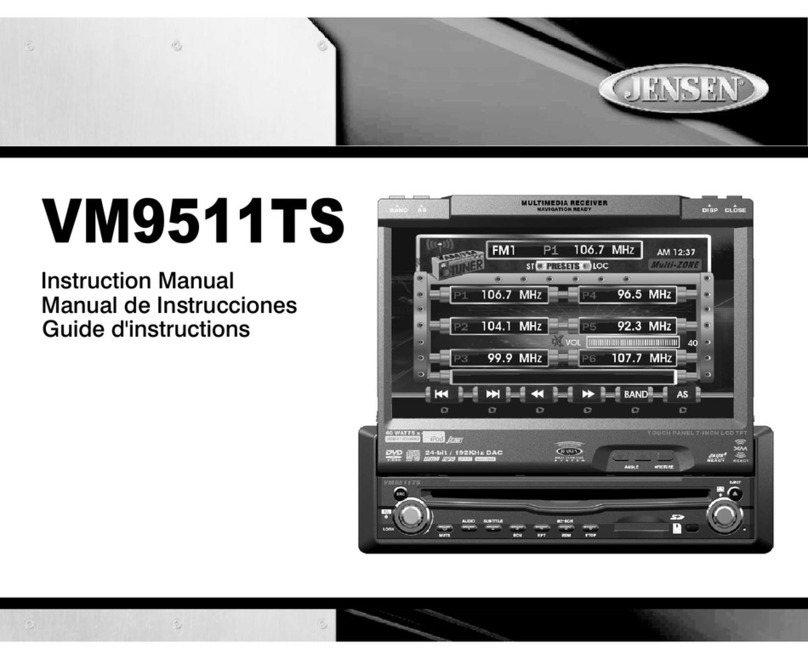 Jensen Multimedia AM/FM/DVD Receiver VM9511TS User manual