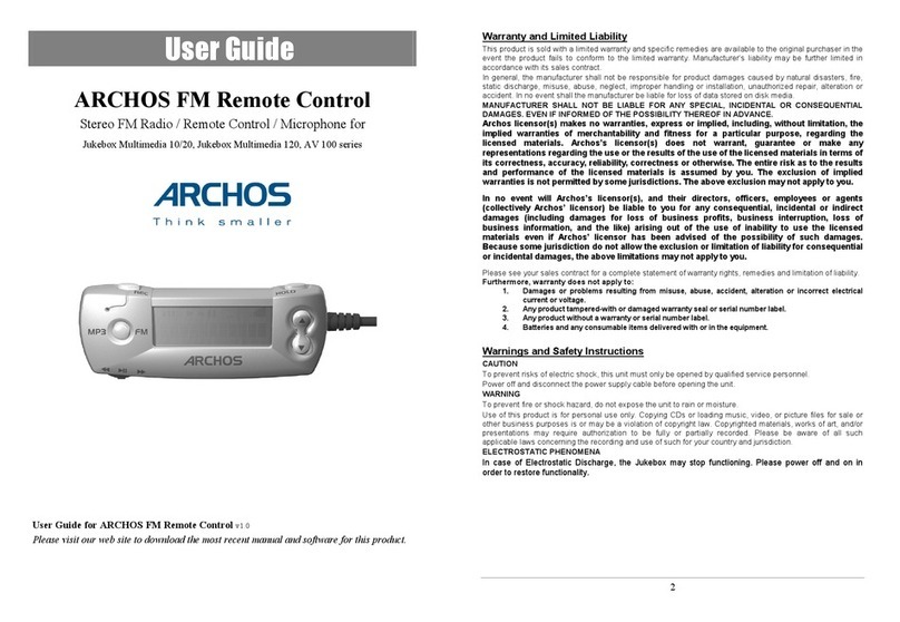 Archos Jukebox Multimedia 120 user guide