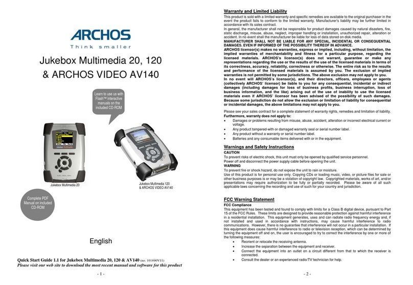 Archos AV140 User manual