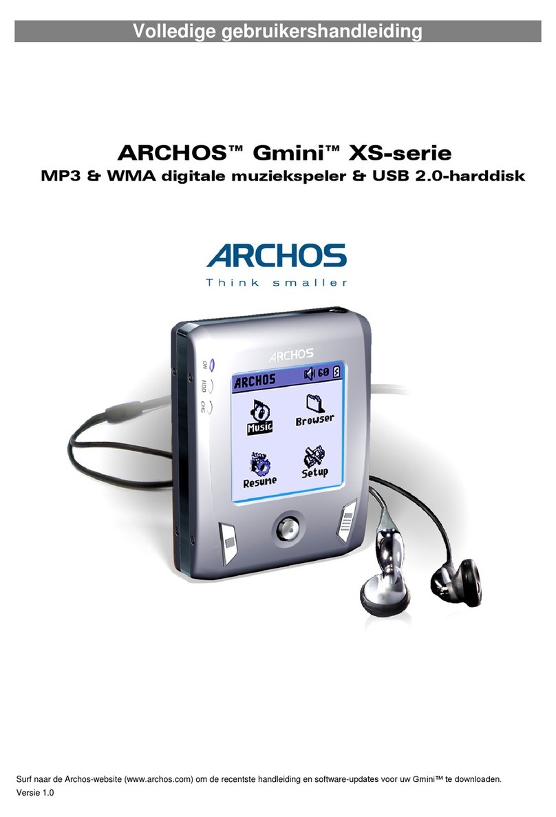 Archos XS200 - Gmini 20 GB Digital Player User manual