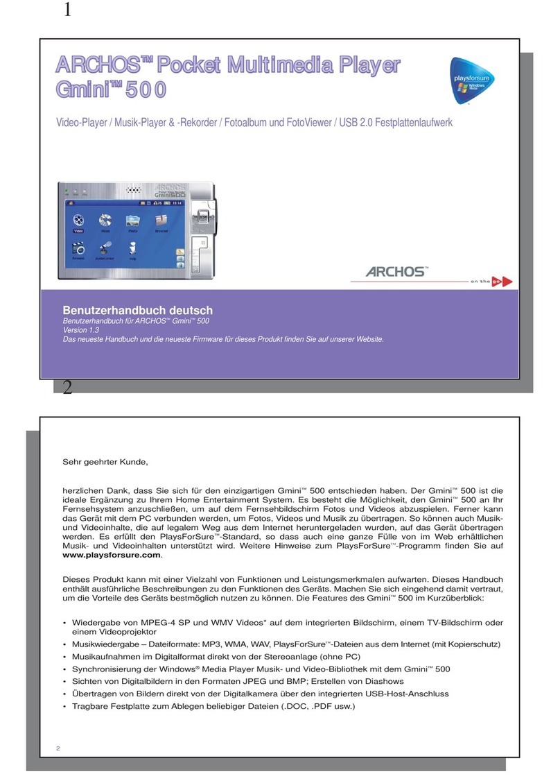 Archos Gmini 500 Series User manual