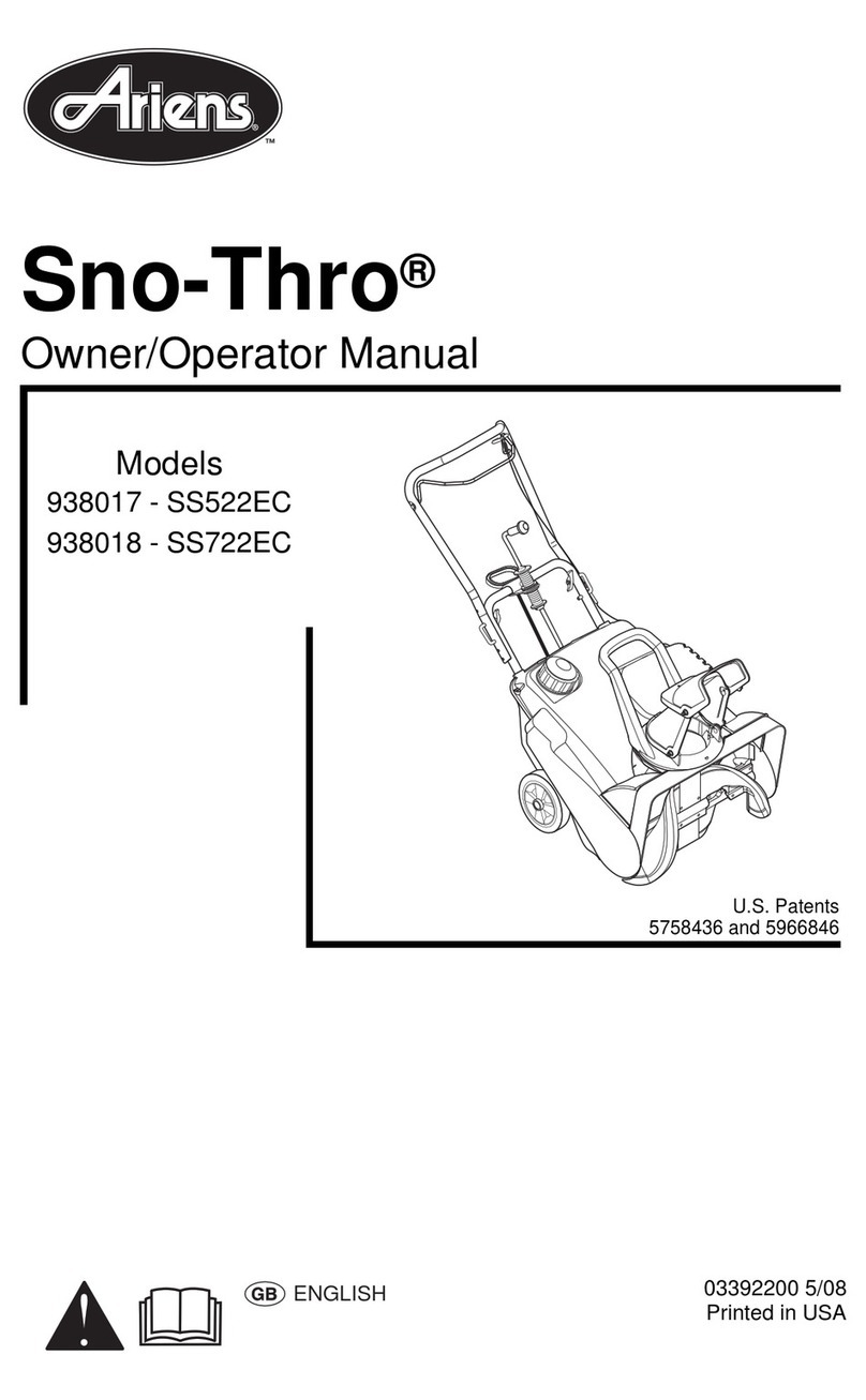 Ariens Sno-Thro 938017 - SS522EC Owner's/operator's manual