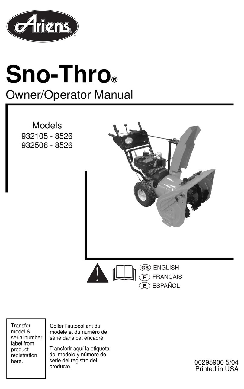 Ariens 932105 8526 932506 8526 Owner's manual
