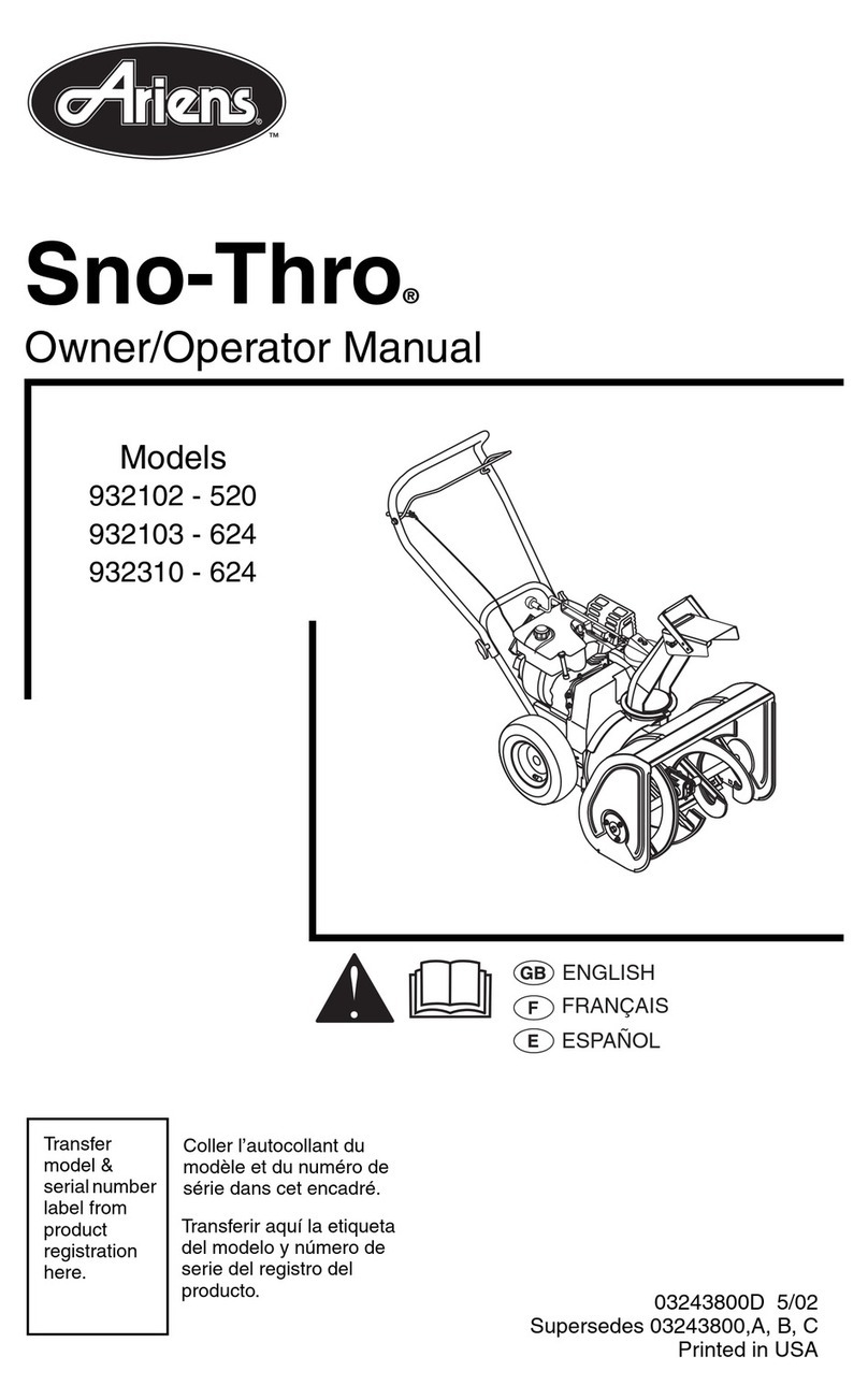 Ariens SNO-THRO 932102 - 520 Owner's manual