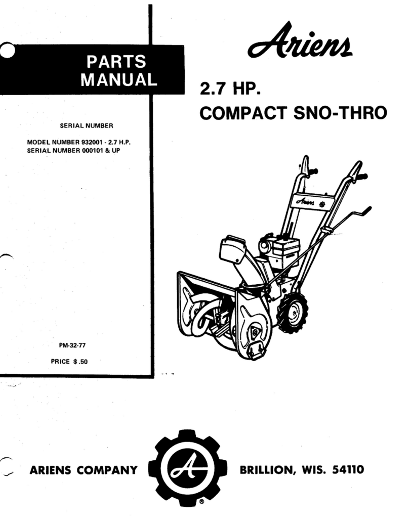Ariens Sno-Thro 932001 User manual Ariens Sno-Thro 932001 User manual