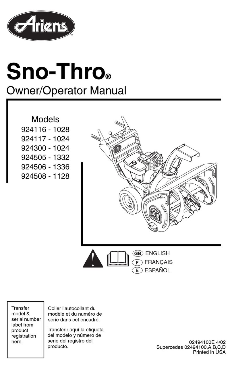 Ariens 924505 - 1332 Owner's manual