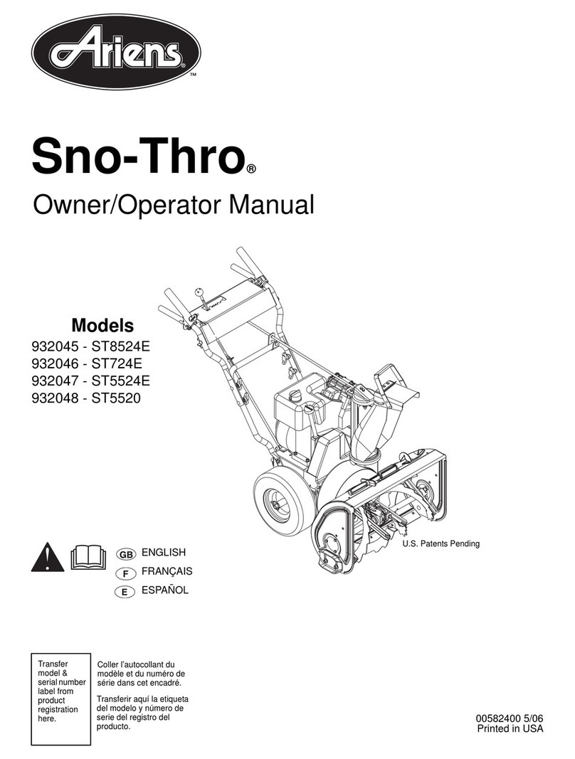 Ariens 932045 - ST8524E Owner's manual Ariens 932045 - ST8524E Owner's manual