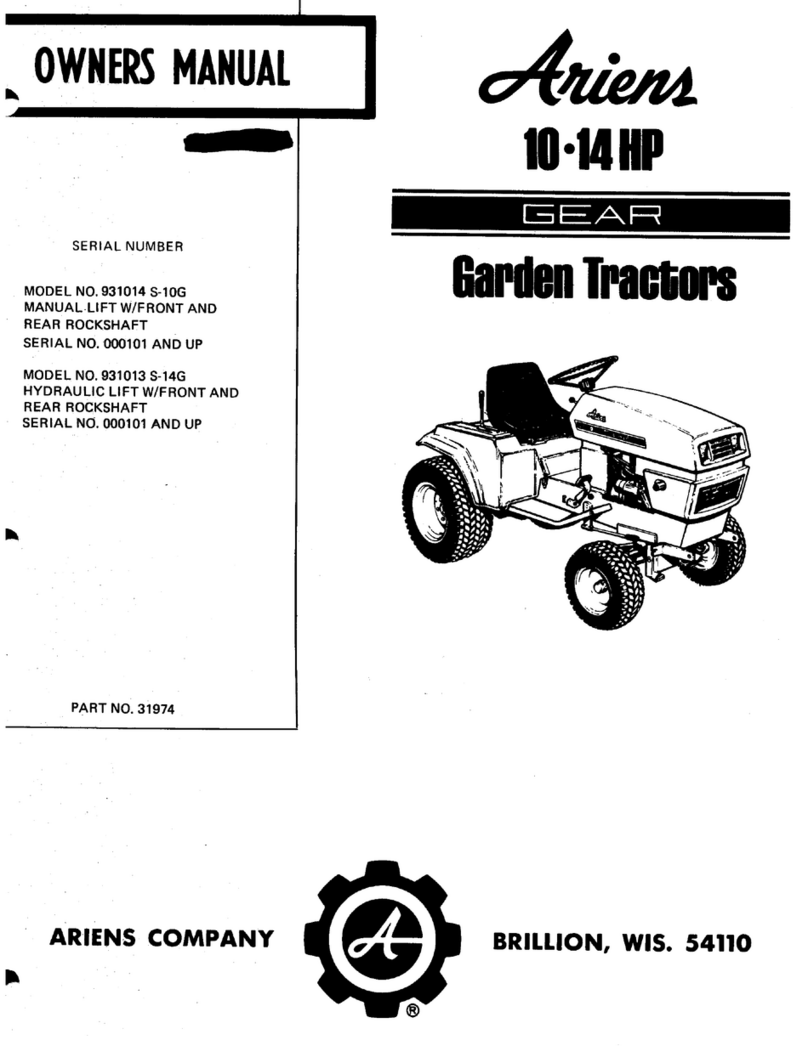 Ariens GARDEN TRACTORS 931013 S-14G owner's manual