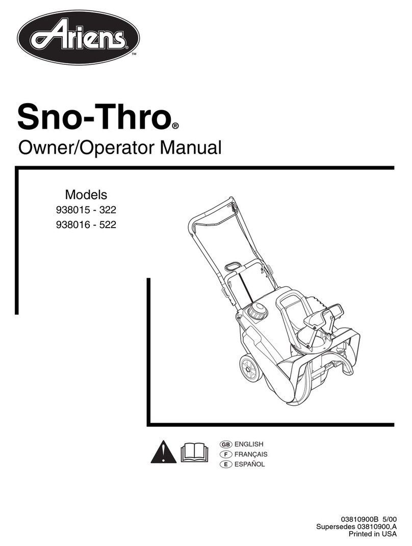 Ariens SNO-THRO 938016 - 522 Owner's manual Ariens SNO-THRO 938016 - 522 Owner's manual