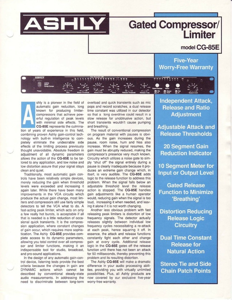 Ashly Gated Compressor/Limiter CG-85E User manual