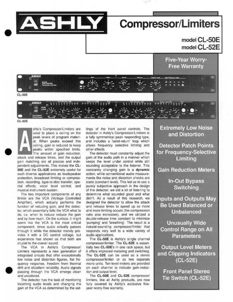 Ashly LIMITER/COMPRESSORS CL-50E User manual