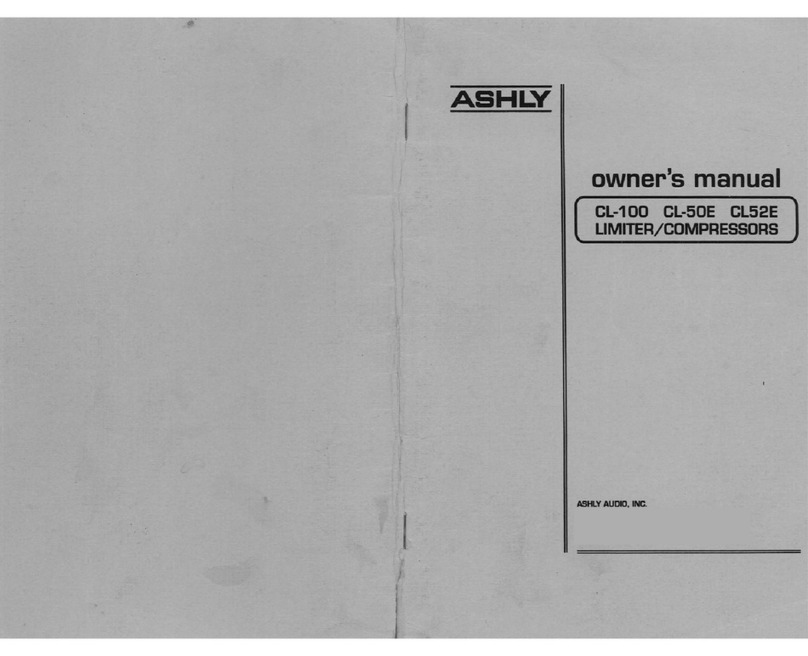 Ashly LIMITER/COMPRESSORS CL-100 owner's manual