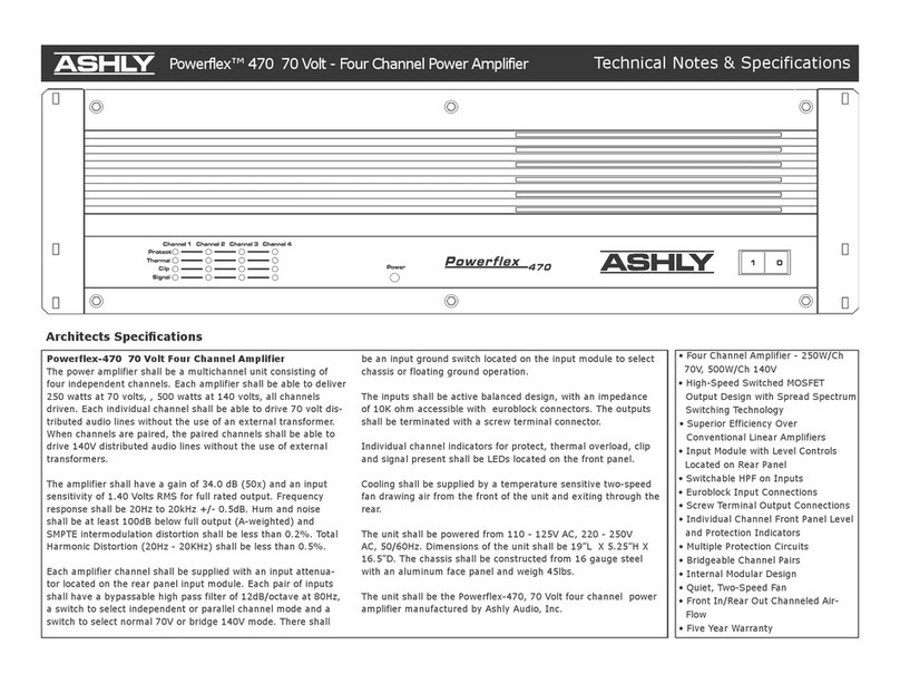 Ashly PowerFlex 470 Specifications