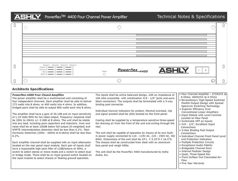 Ashly Powerflex 4400 Technical notes & specifications