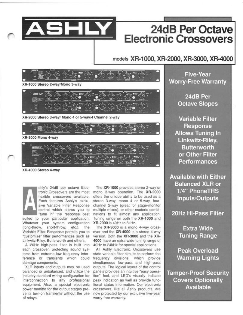 Ashly 24db Per Octave Electronic Crossover XR-1000 User manual