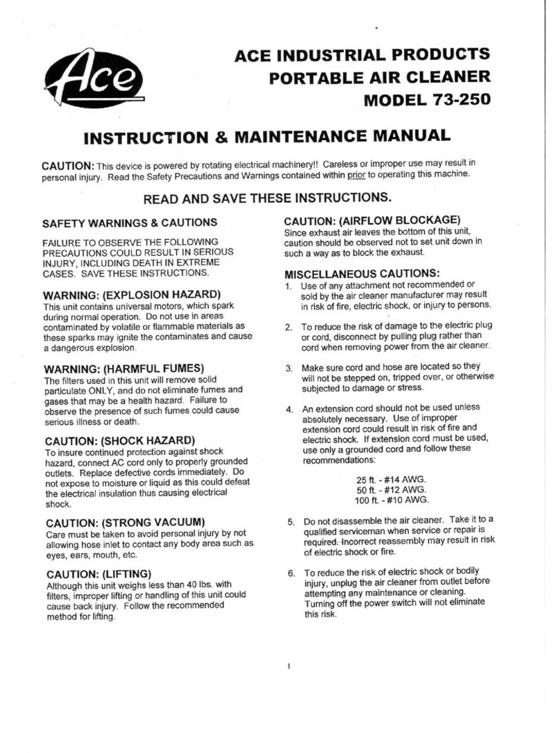 Ace 73-250 Instruction & maintenance manual