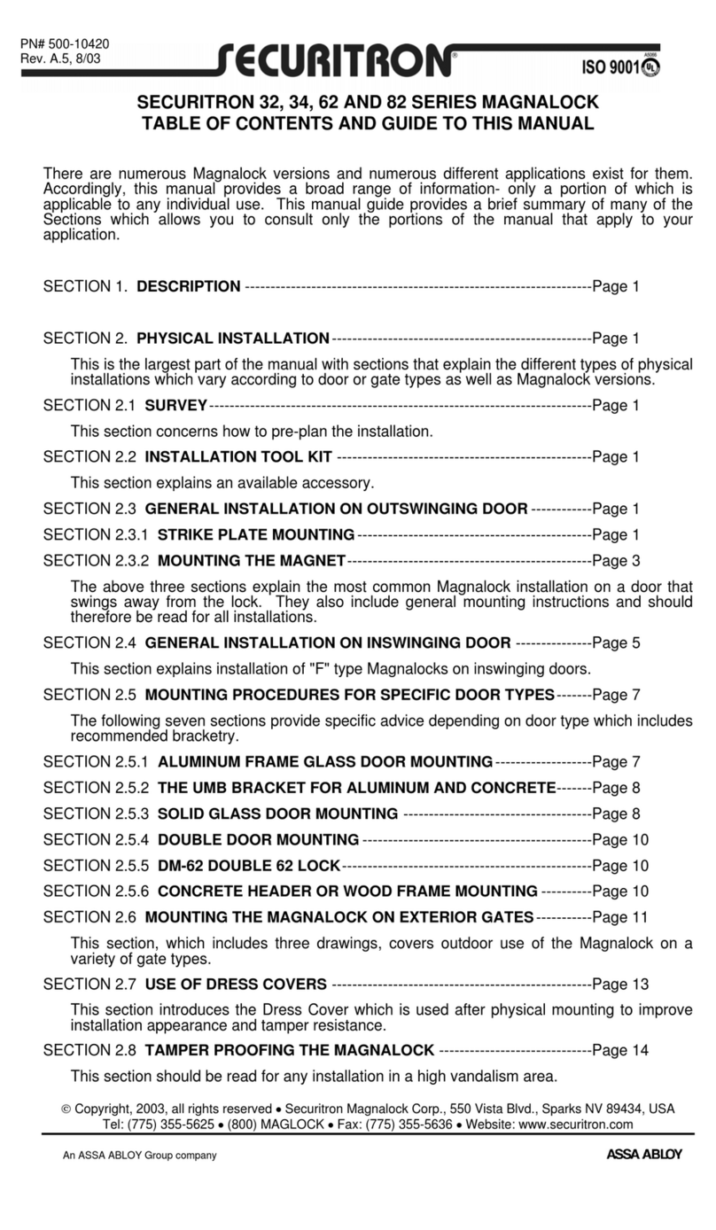 Assa Abloy SECURITRON 32 Series User manual