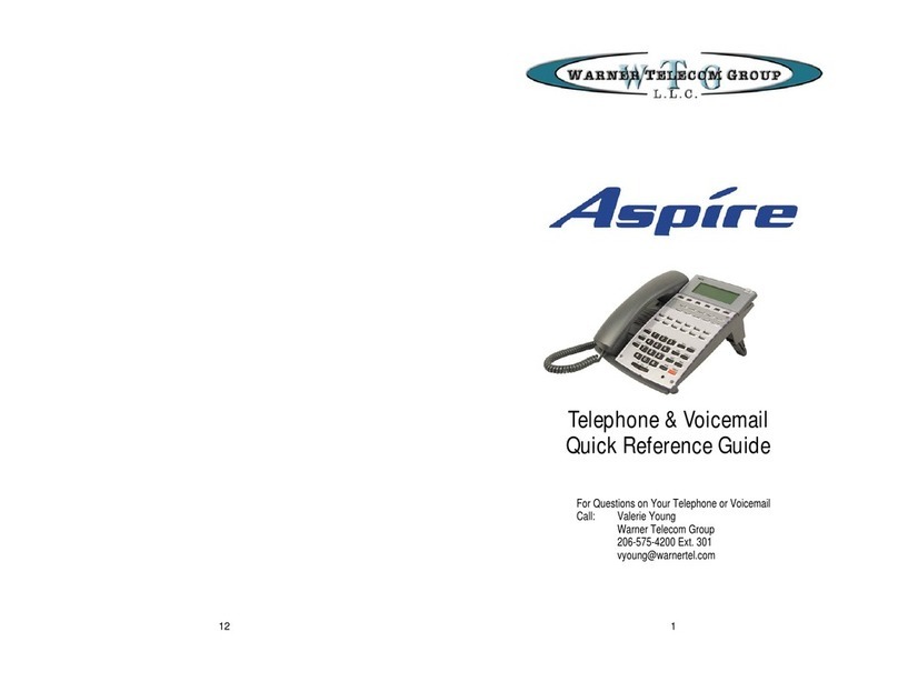 Warner Telecom Group Telephone & Voicemail Quick reference guide