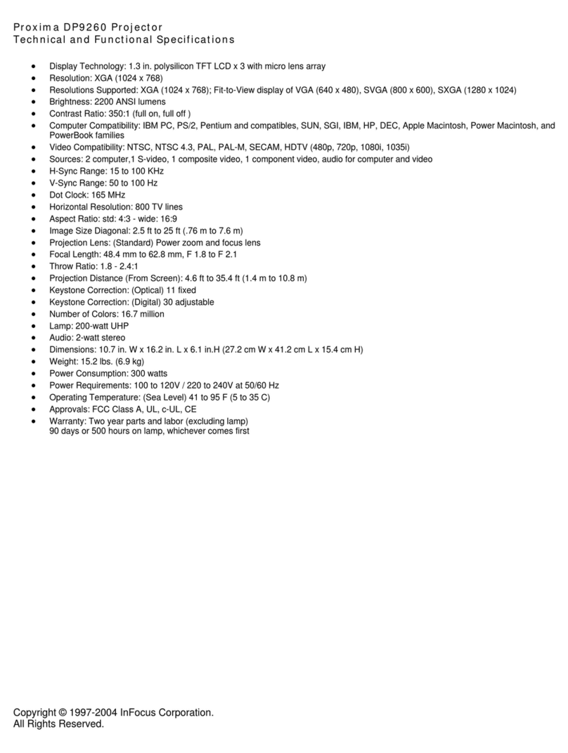 Proxima DP9260 User manual