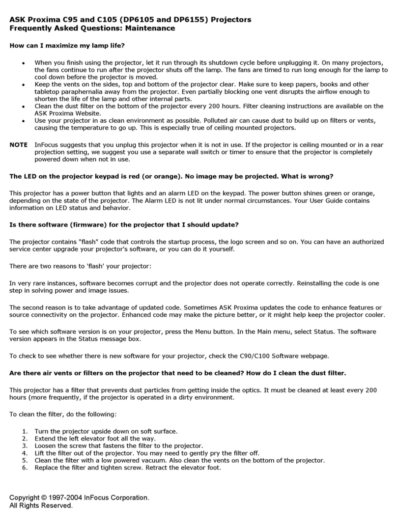 Ask Proxima DP6105 Instruction Manual