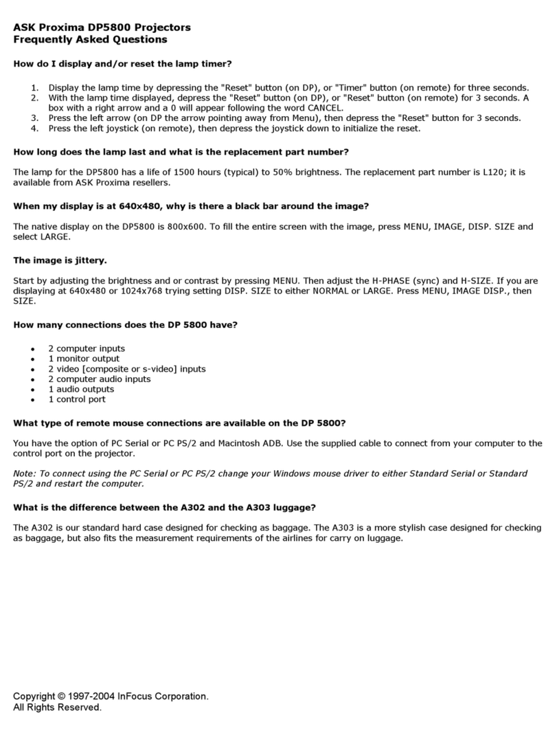 Ask Proxima DP5800 Instruction Manual
