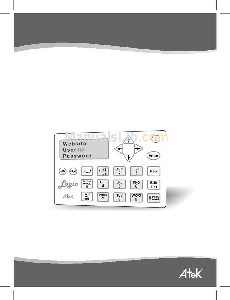 Atek Secure Password Organizer LG10B user manual