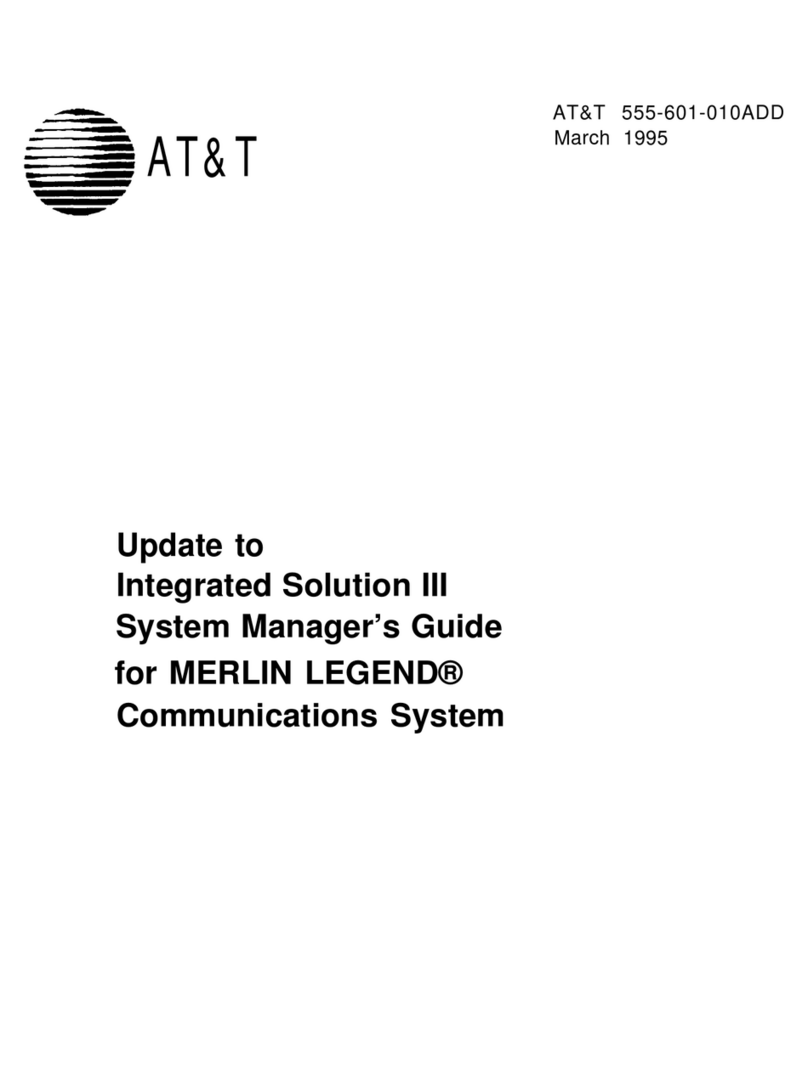 AT&T MERLIN LEGEND 555-601-010ADD System manager's guide