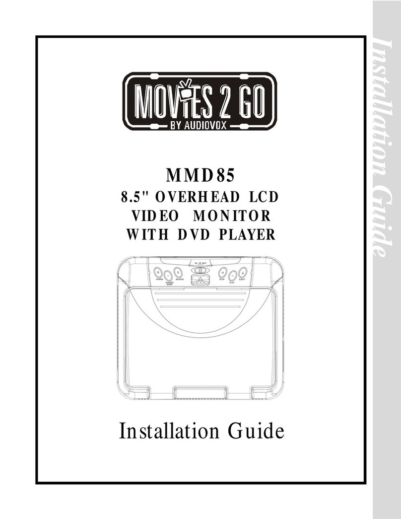 Audiovox MMD85 - 8.5 Inch Dropdown Video Monitor User manual Audiovox MMD85 - 8.5 Inch Dropdown Video Monitor User manual