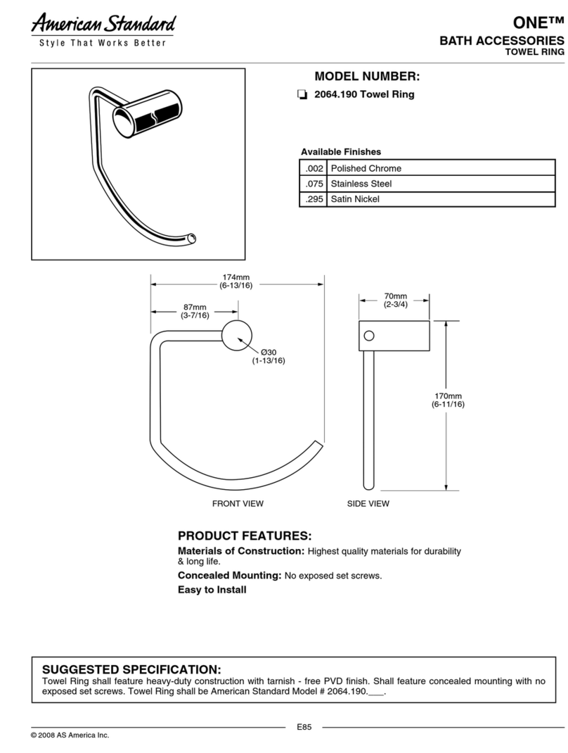 American Standard Towel Ring 2064.190 Dimensions American Standard Towel Ring 2064.190 Dimensions