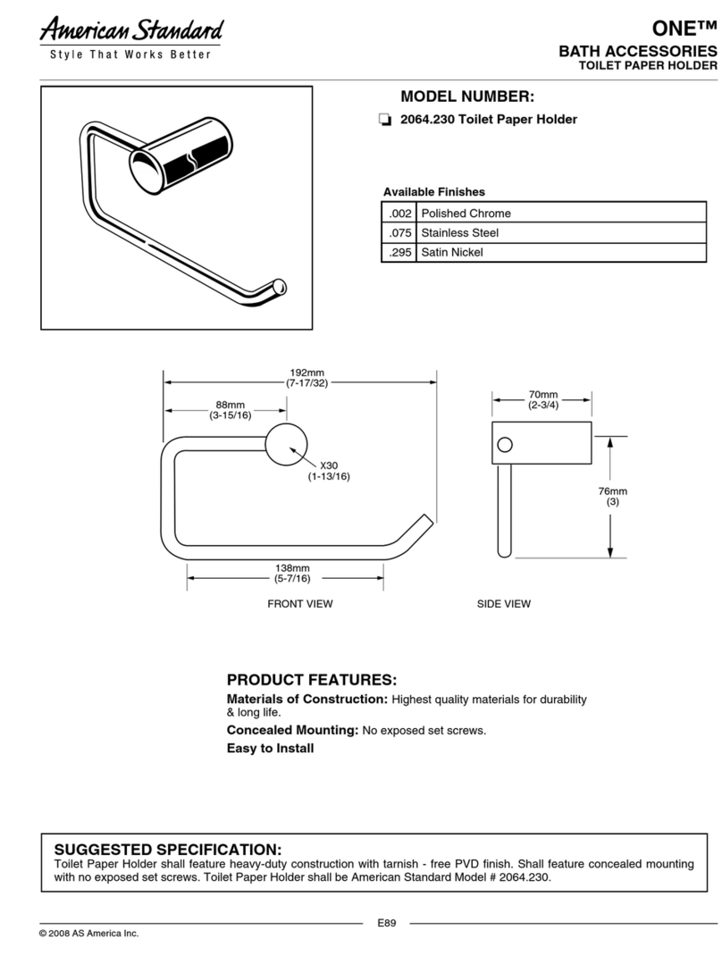American Standard Toilet Paper Holder 2064.230 User guide