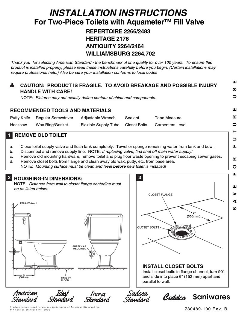 American Standard Two-Piece Toilets With Aquameter Fill Valve... installation instructions
