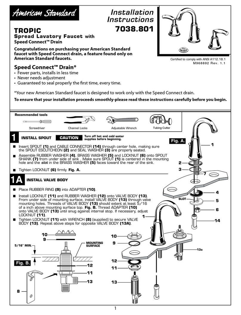 American Standard Tropic 7038.801 installation instructions