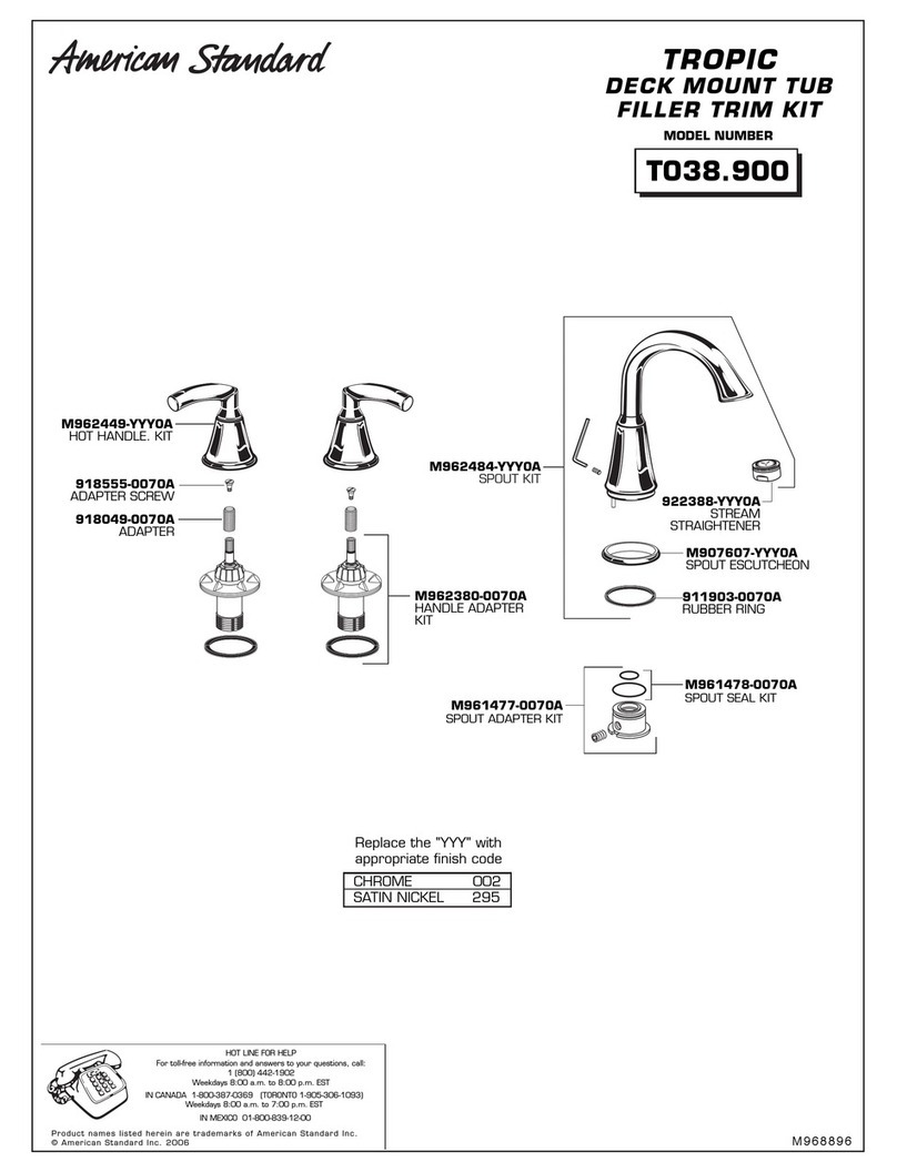 American Standard Tropic 911903-0070A parts list