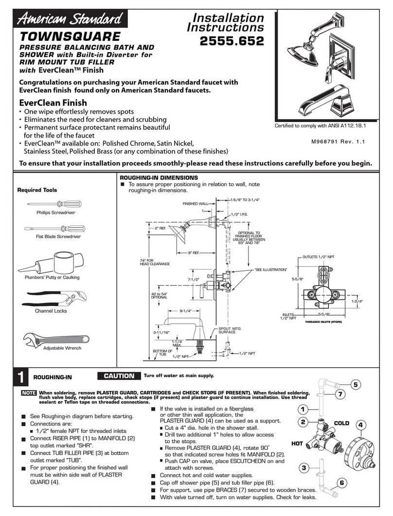 American Standard TownSquare Pressure Balancing Bath and Shower... installation instructions