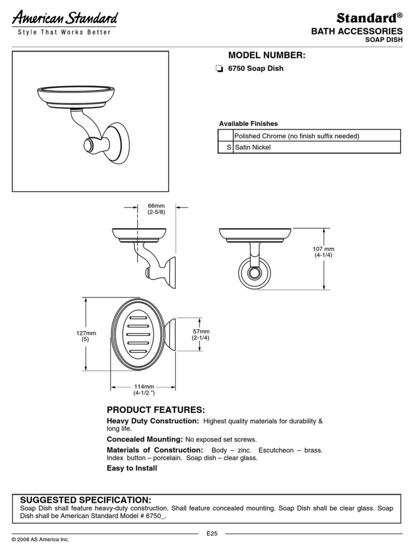 American Standard Soap Dish 6750 Specification sheet American Standard Soap Dish 6750 Specification sheet