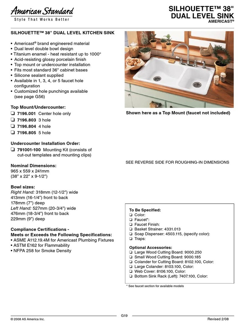 American Standard Silhouette 38 User manual American Standard Silhouette 38 User manual