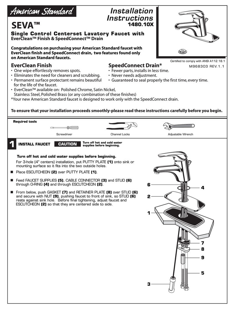 American Standard Seva 1480.10X User manual American Standard Seva 1480.10X User manual